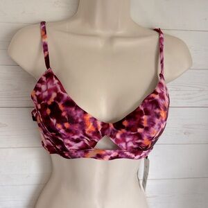 Shade & Shore Various Size Multi Color Tye-Dye Bikini Top